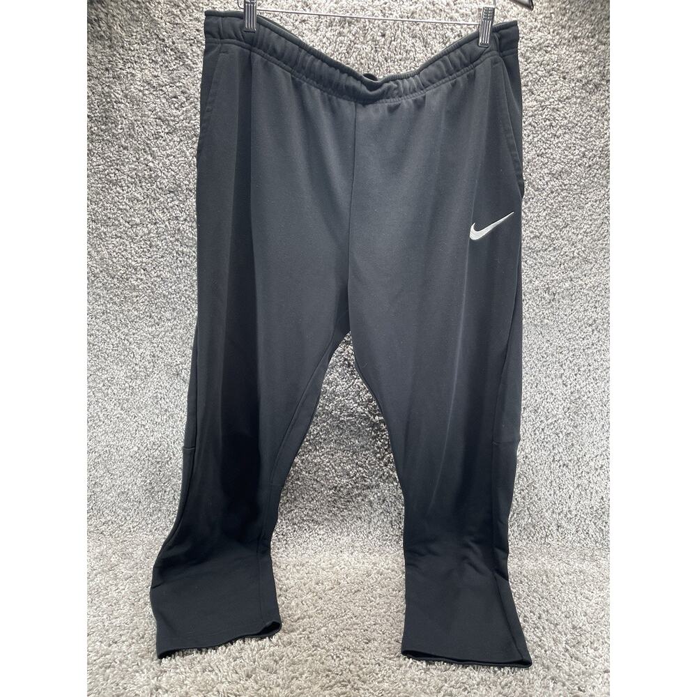Nike Dri Fit Men Black Lightweight Pull On Pants Sz XXL Pockets Soft Warm